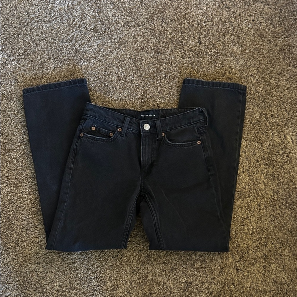 Aeropostale Black Straight-Leg Jeans
